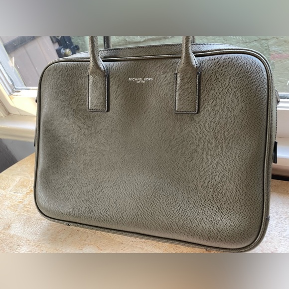 Michael Kors Olive Green Laptop Bag, EUC - Picture 10 of 14